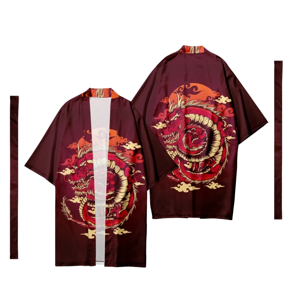 

Men's Japanese Traditional Long Kimono Women Animal Pattern Cardigan Samurai Costume Kimono Shirt Yukata Elegant Jacket