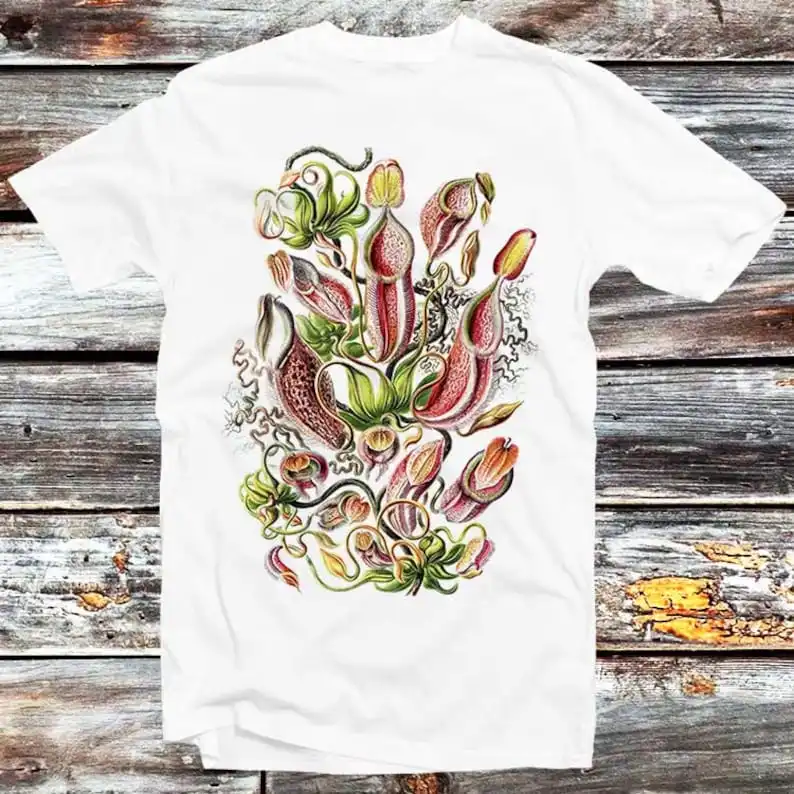 Pitcher Plant T Shirt Nature Art Drawing Ernst Haeckel Nepenthaceae Birthday Gift Trending Fashion Style B35