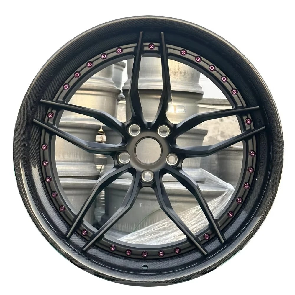 2-Piece Carbon Fiber Aluminum Alloy Wheel for PORSCHE BMW FERRARI 18 19 20 21 22Inch 5x112 5x114.3 5x120 5x130 Forged Rim