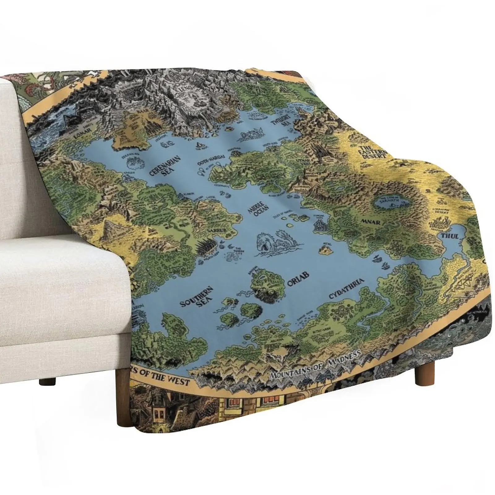 HP Lovecraft Dreamland Map Throw Blanket Flannel Fabric Winter beds Soft Beds christmas gifts For Baby Soft Big Blankets