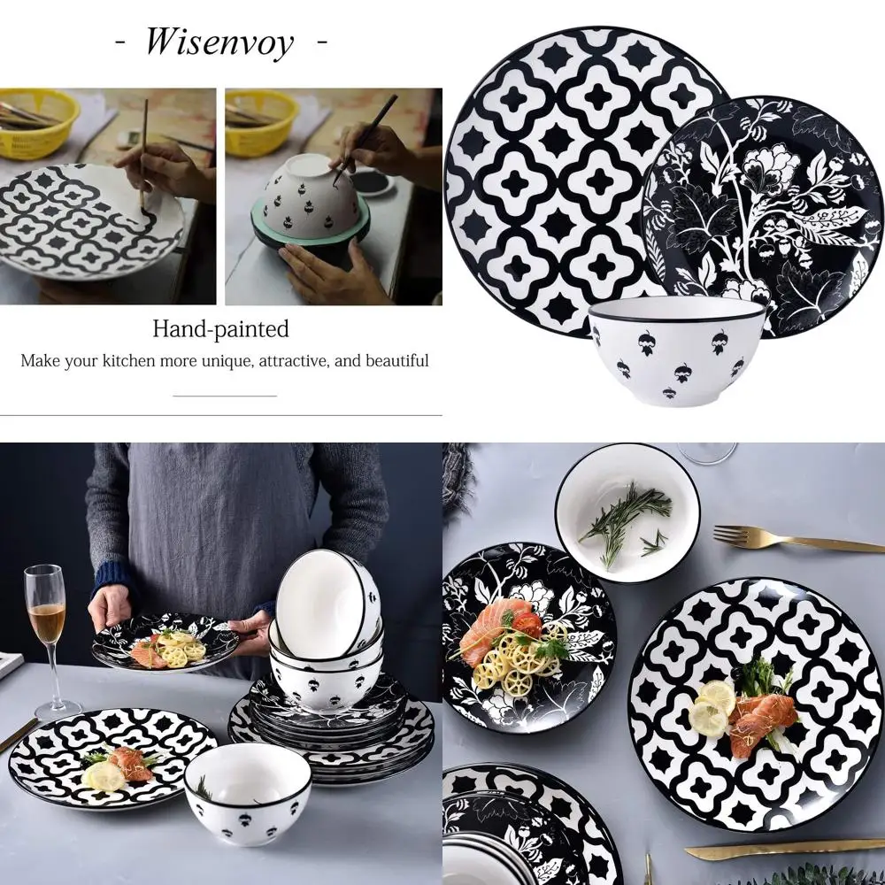 

Stoneware Dinnerware Set: 4-Piece Ceramic Plate and Bowl Set