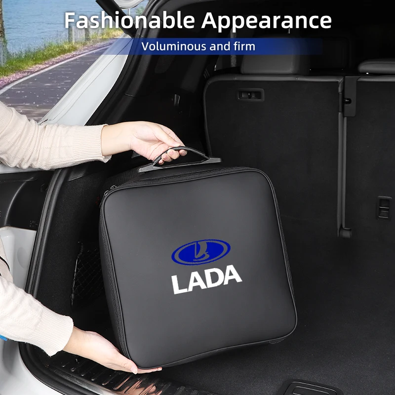 

EV Car Charging Cable Storage Box Electric Vehicle Charger Cables Carry Bag For Lada 2110 2114 Largus 2112 110 2105 2107 2106