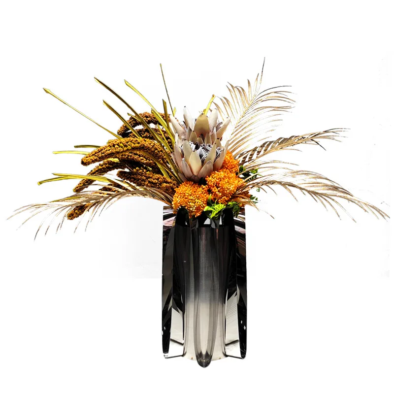 

Living room green plant decoration fake flower decoration modern model house decoration