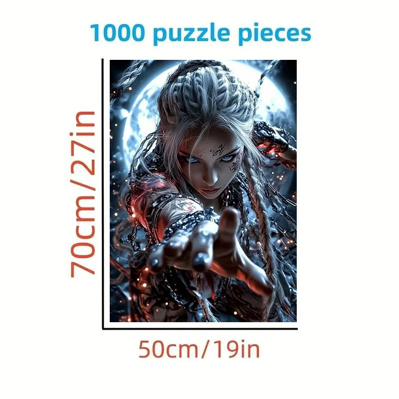 Een 1000 stuks volwassen puzzel, meten van 27,56 x 19,69 inch, met een prachtig getatoeëerd meisje. Het is perfect voor creatief plezier met