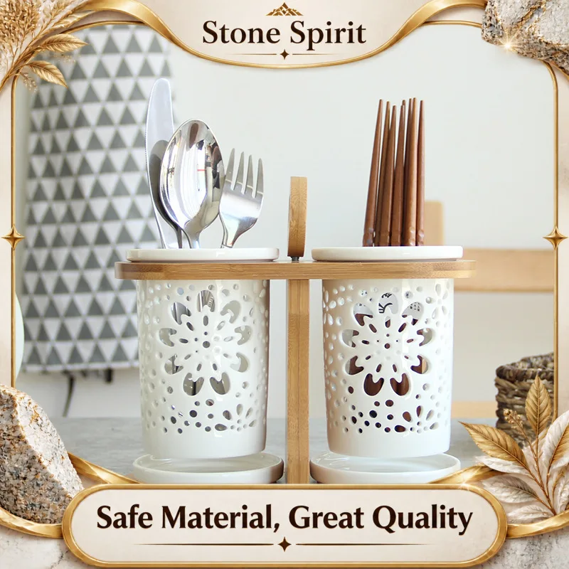Nordic Ceramic Drain Chopstick Holder Storage Bottle Household Tableware Chopstick Holder Kitchen Utensils Cutlery Storage Box