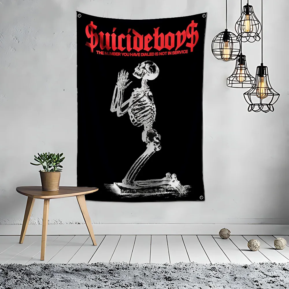 3x5 Ft  Flag Terror Skeleton Music Boy Polyester Digital Pri