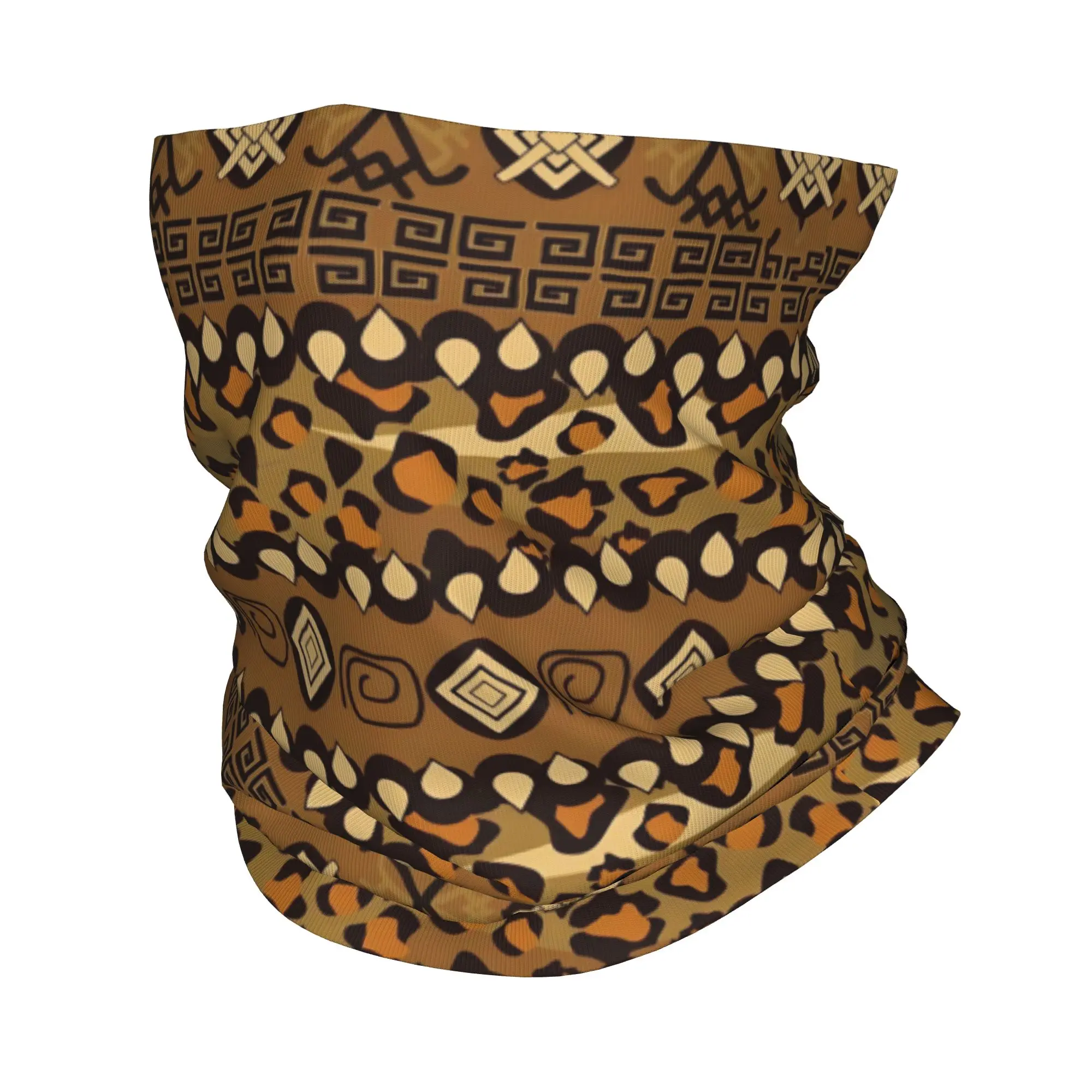 Custom African Style Seamless With Cheetah Skin  Bandana Neck Warmer Winter Ski Hiking Scarf Gaiter Wild Animals  Face Cover