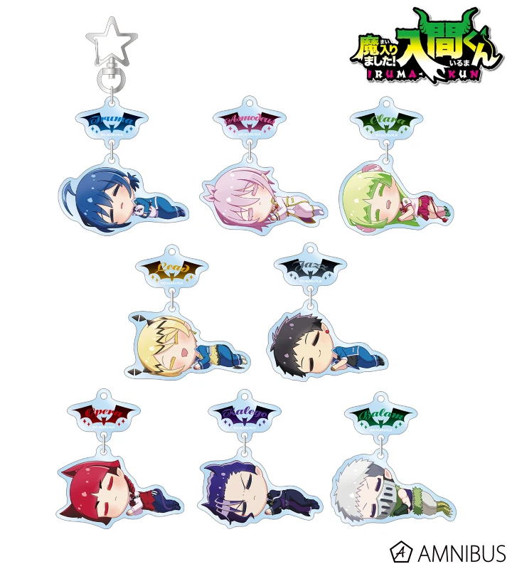 Anime Welcome To Demon-School Iruma-kun Keychain Figure Suzuki Iruma Valac Clara Key Chain Acrylic Keyring Car Bag Decoration