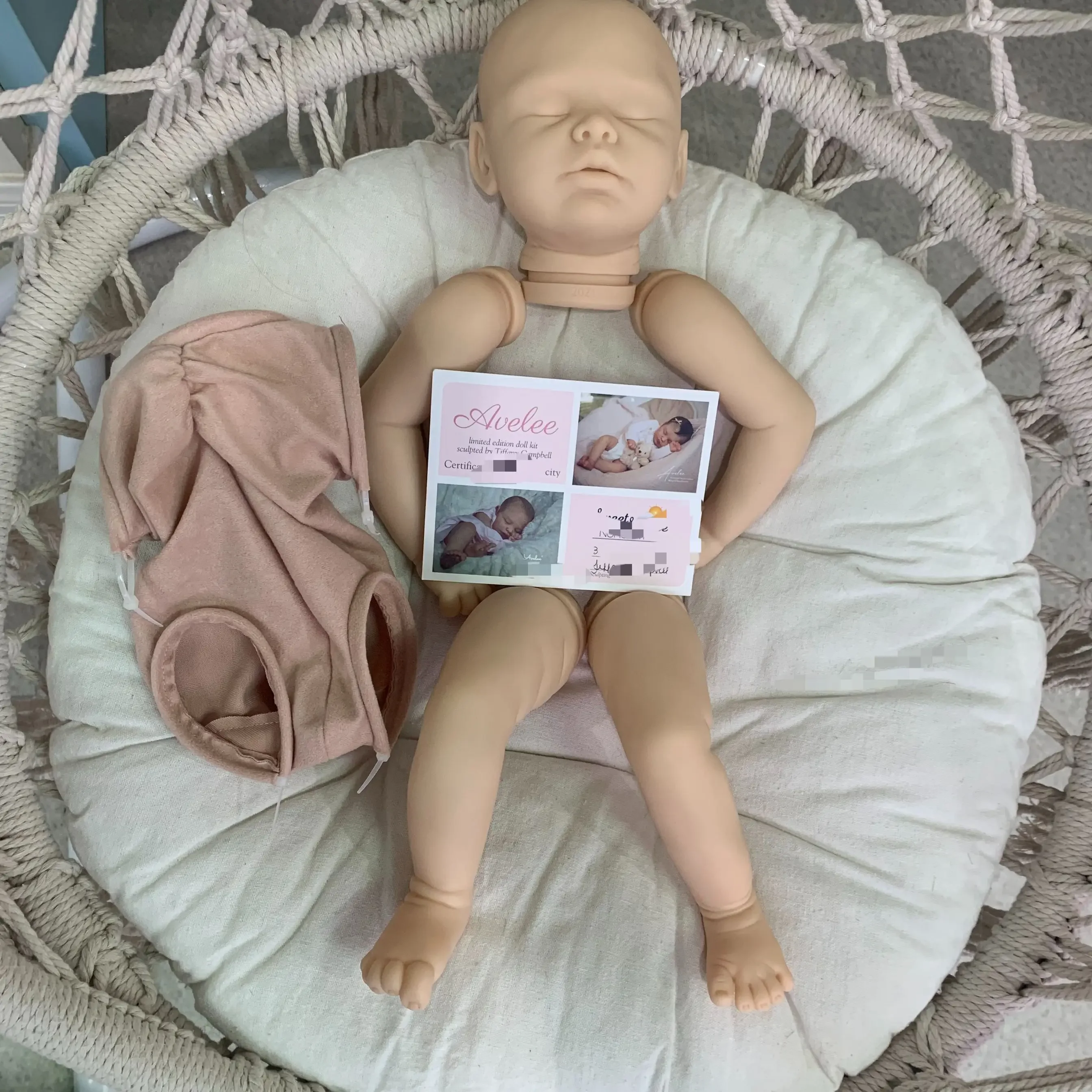 SINO-BB 20Inch Reborn Doll kit Avelee Popular sleeping baby lifelike touch with COA