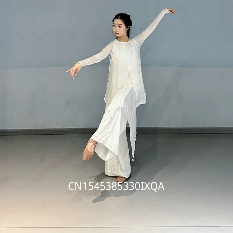 women-irregular-layered-hem-fake-two-piece-long-sleeve-top-wide-pants-ballet-modern-dance-practice-outfit