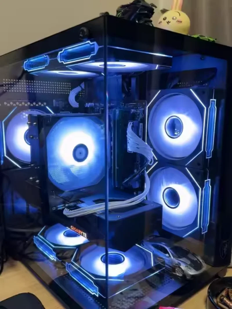 شعبية حالة الكمبيوتر RGB مروحة 12 سنتيمتر ATX أبراج مع مروحة برودة 5 فولت 3pin ألعاب الكمبيوتر وحدة المعالجة المركزية المبرد النحاس ARGB المشجعين #5
