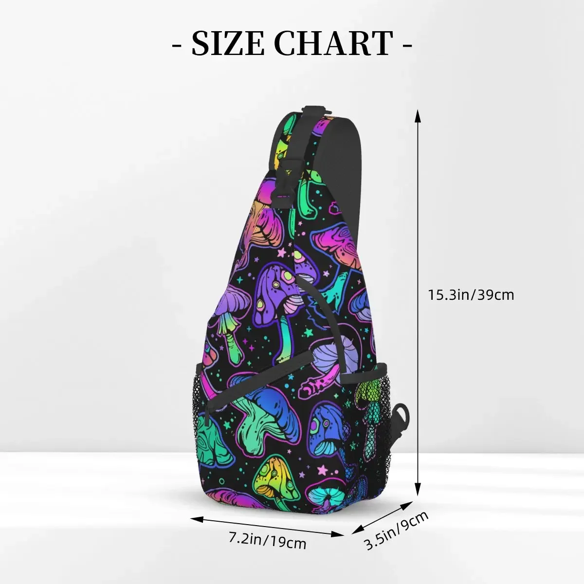 Bright Mushrooms Crossbody Chest Bags Psychedelic Pattern Pockets Travel Pack Messenger Sports Teens Shoulder Bag Unisex