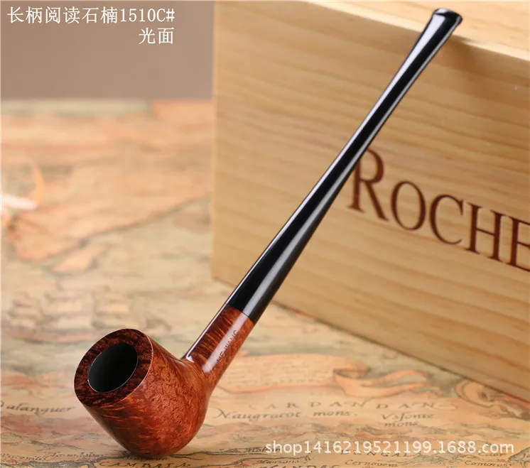 Reading Brierwood Pipe Tobacco Pipe Special Long Bucket 3MM filter Wooden Tobacco Smoke Pipe