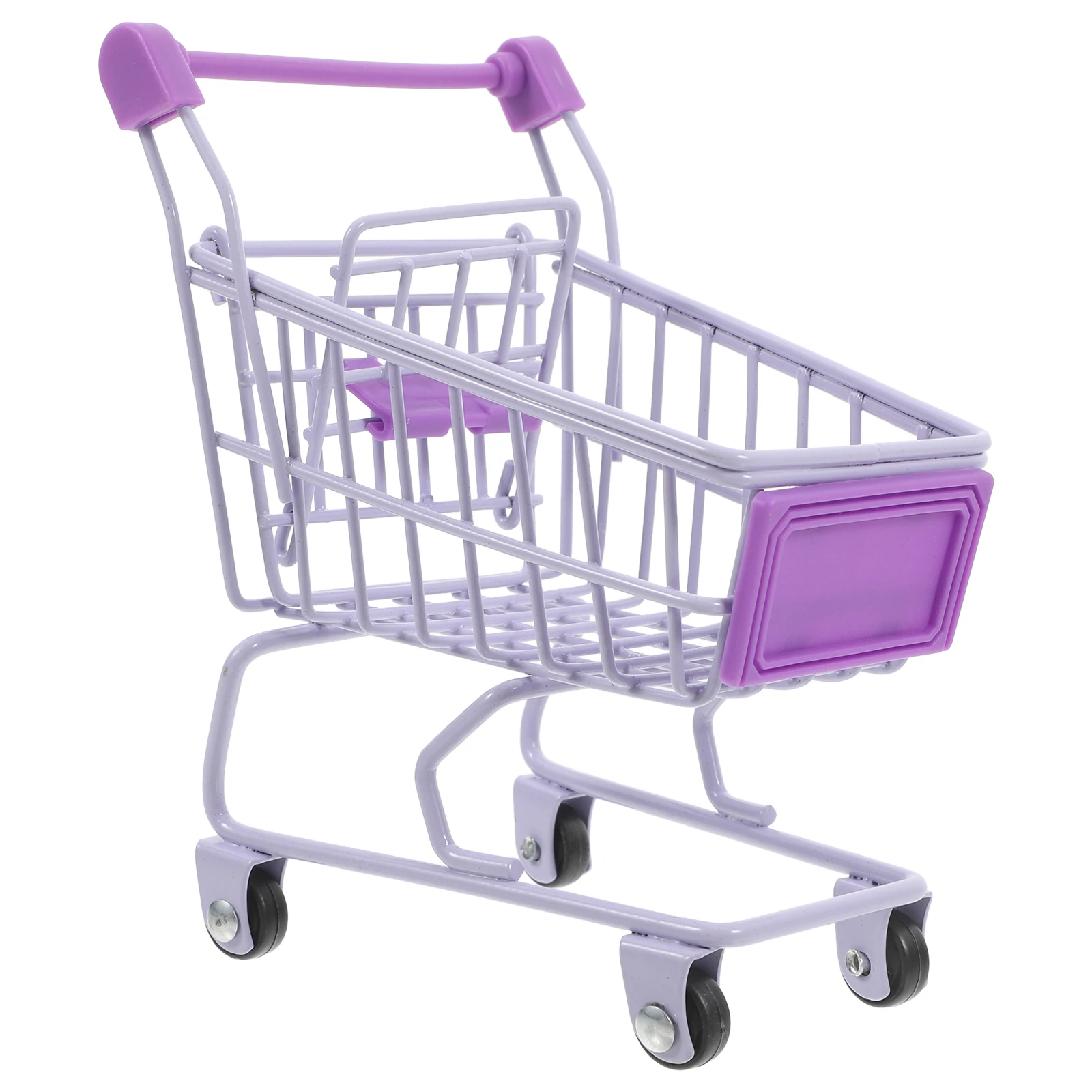 

Mini Shopping Basket Child Cart Toy Desk Delicate Metal Kids Tiny Trolley Market Handcart Modeling Decor Grocery Small