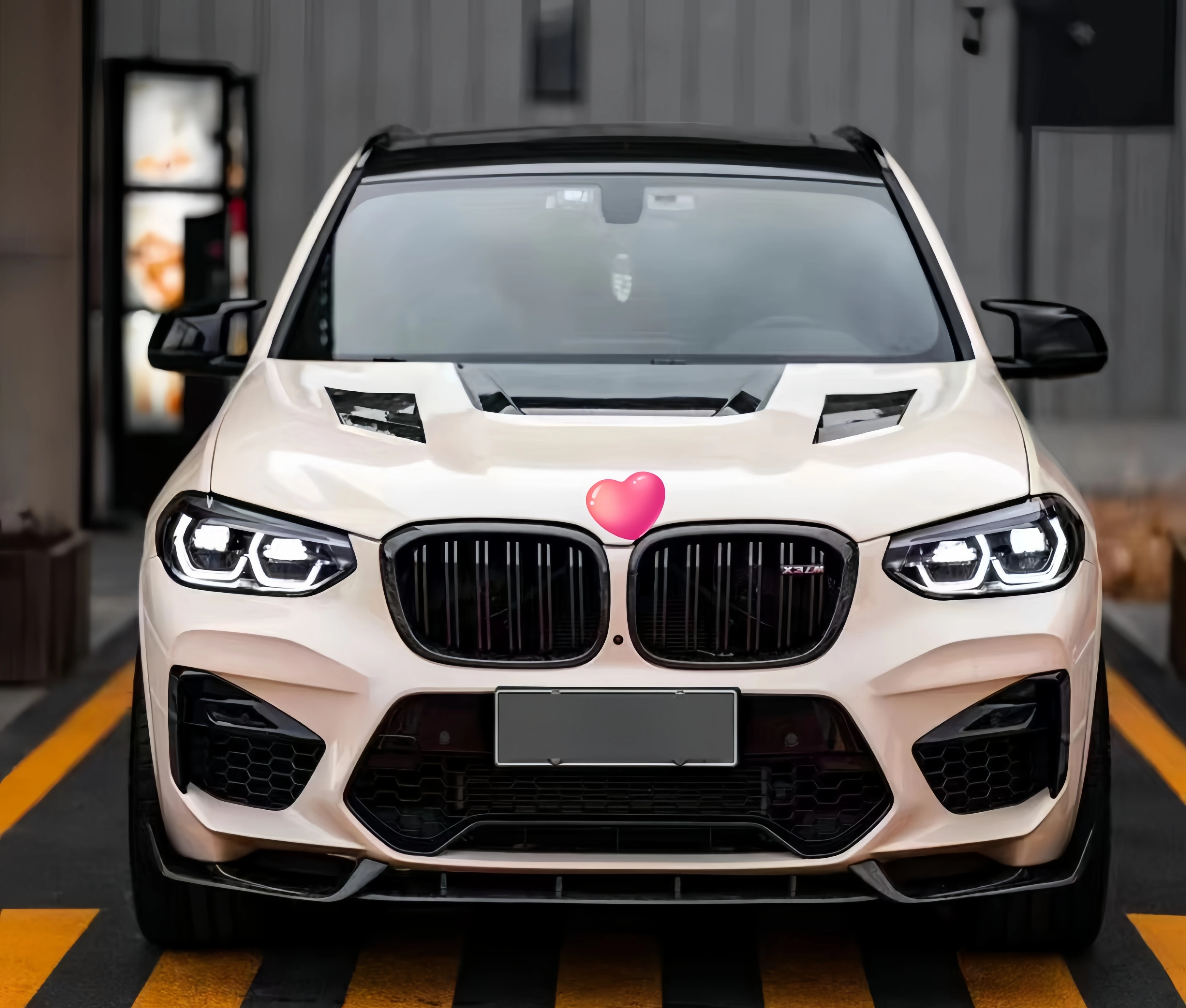 For F97 X3M Upgraded Carbon Fiber Front Lip Diffuser Side Skirt Rear Diffuser Spoiler Body Kit,Suitable 6