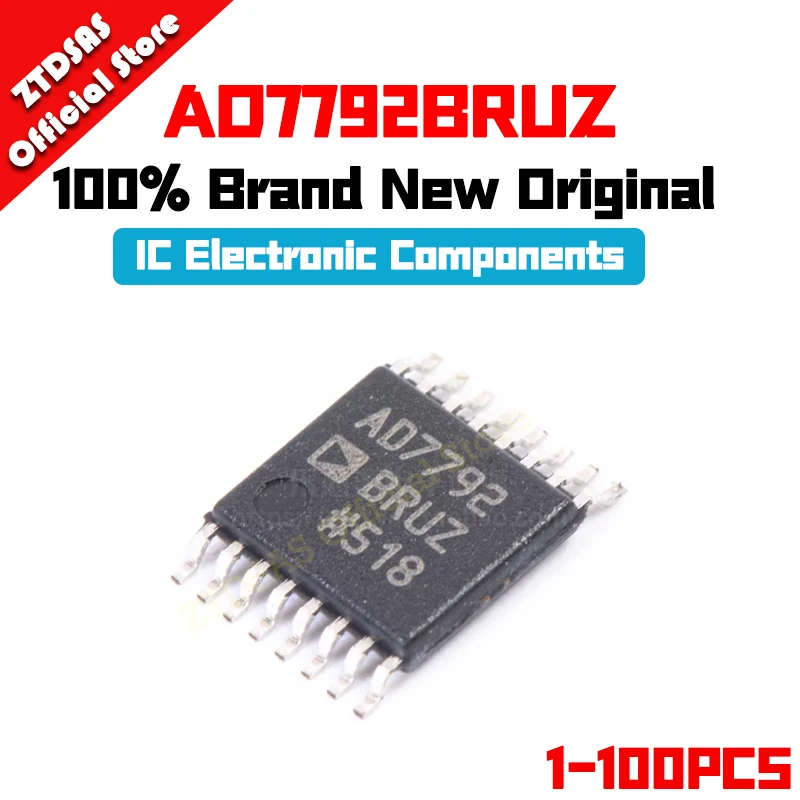 1-100PCS AD7792BRUZ AD7792 AD 7792 IC Chip TSSOP-16