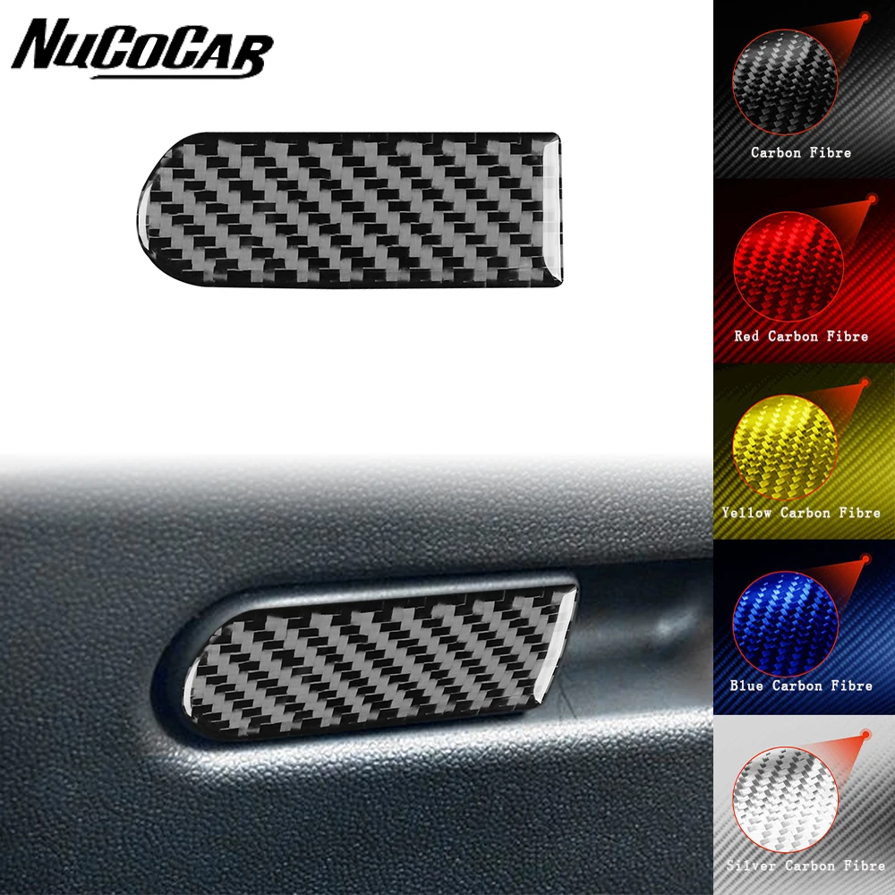 For Mini Cooper F60 Countryman 2017-2023 Carbon Fiber Co-pilot glove box puller panel Car inside Accessories Decorative Stickers