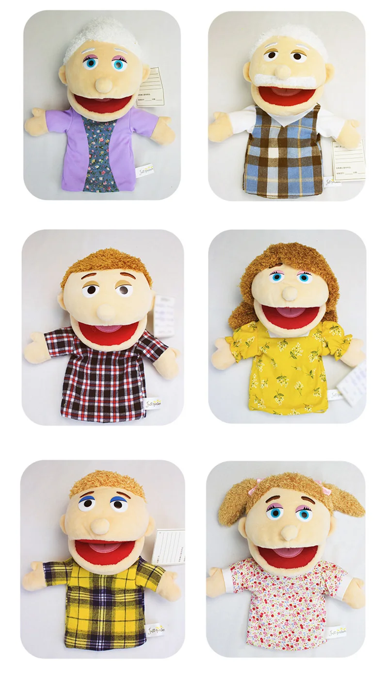 Familie Weiche Stofftier Puppe Papa Mama Bruder Schwester Cosplay Plüsch Puppe Pädagogisches Baby Spielzeug Kawaii Hand Finger Puppe – Detail 7