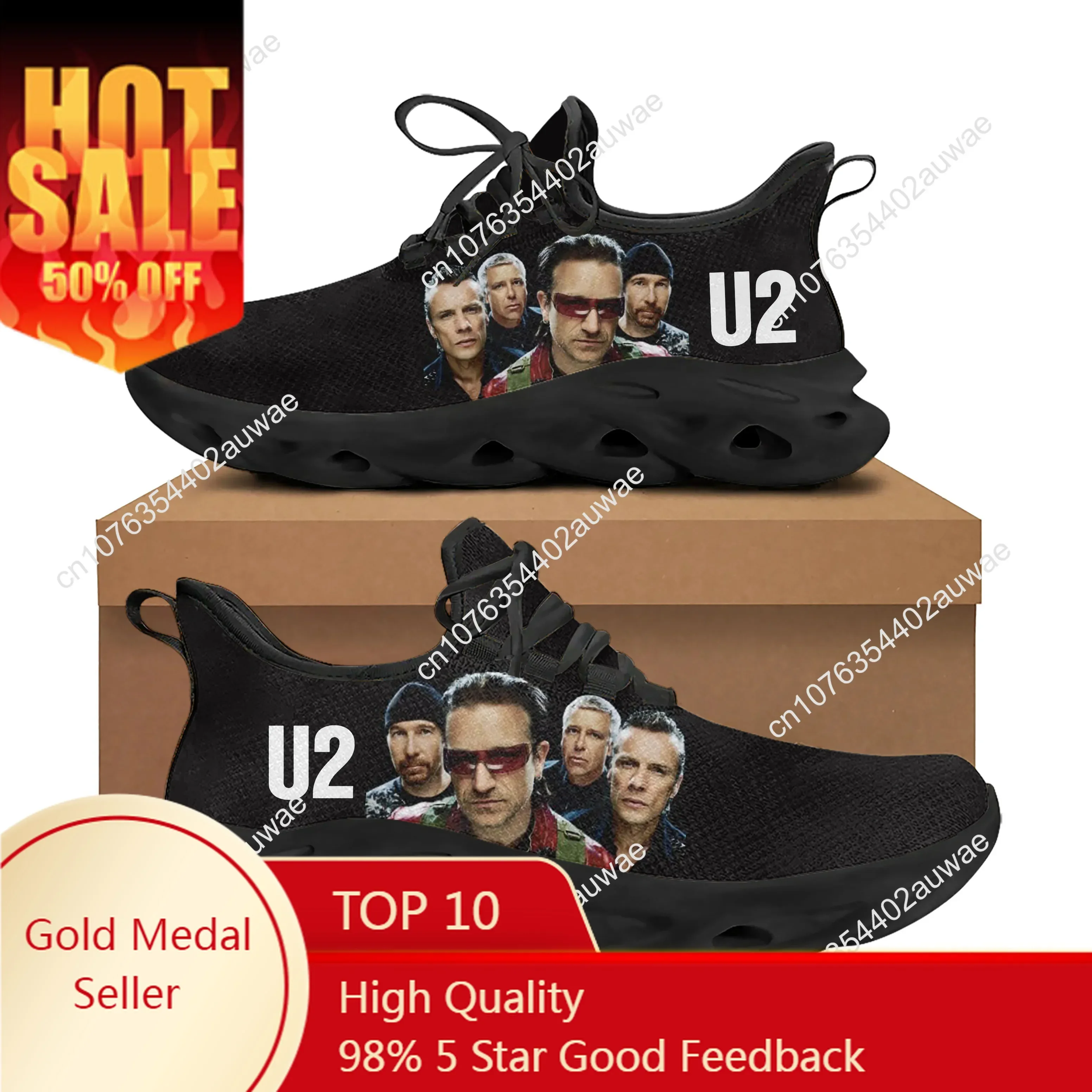 Unisex U2 Rock Band Sneakers, punk calçados esportivos, homens, mulheres, adolescentes, crianças, crianças, casual, personalizado, alta qualidade, casal, moda