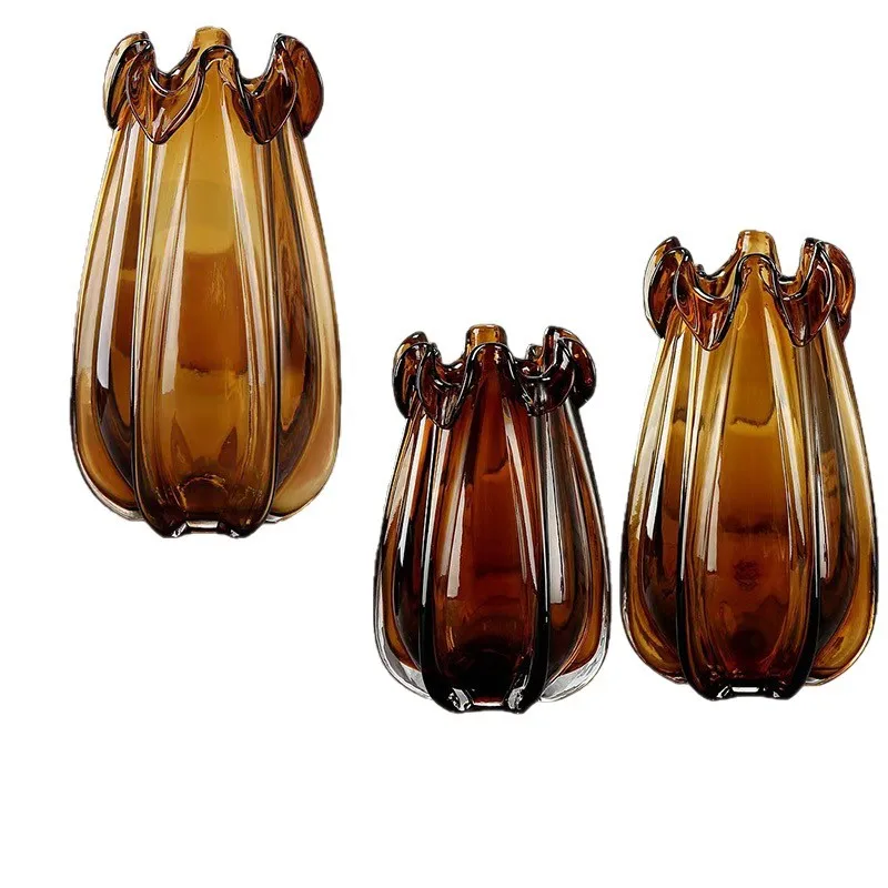 

Light luxury glazed crystal glass vase hydroponics Nordic creative simple dining table TV cabinet living room flower arrangement