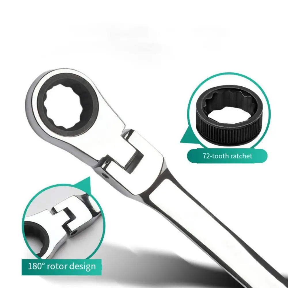 Compact Appearance Ratchet Spanner Metal Material Foldable Design Ratchet Wrench 180 Degree Rotatable 4 Colors Available