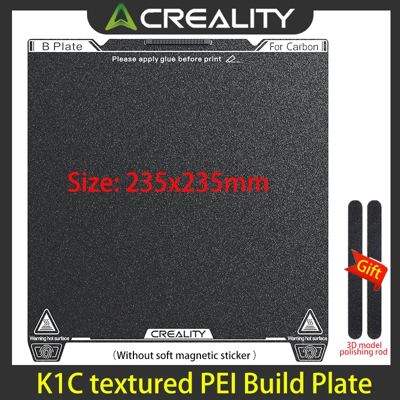 

Creality Official K1C Build Plate PEI Sheet textured PEI Build Plate, 235x235mm K1C Printing Plateform Board Frosted