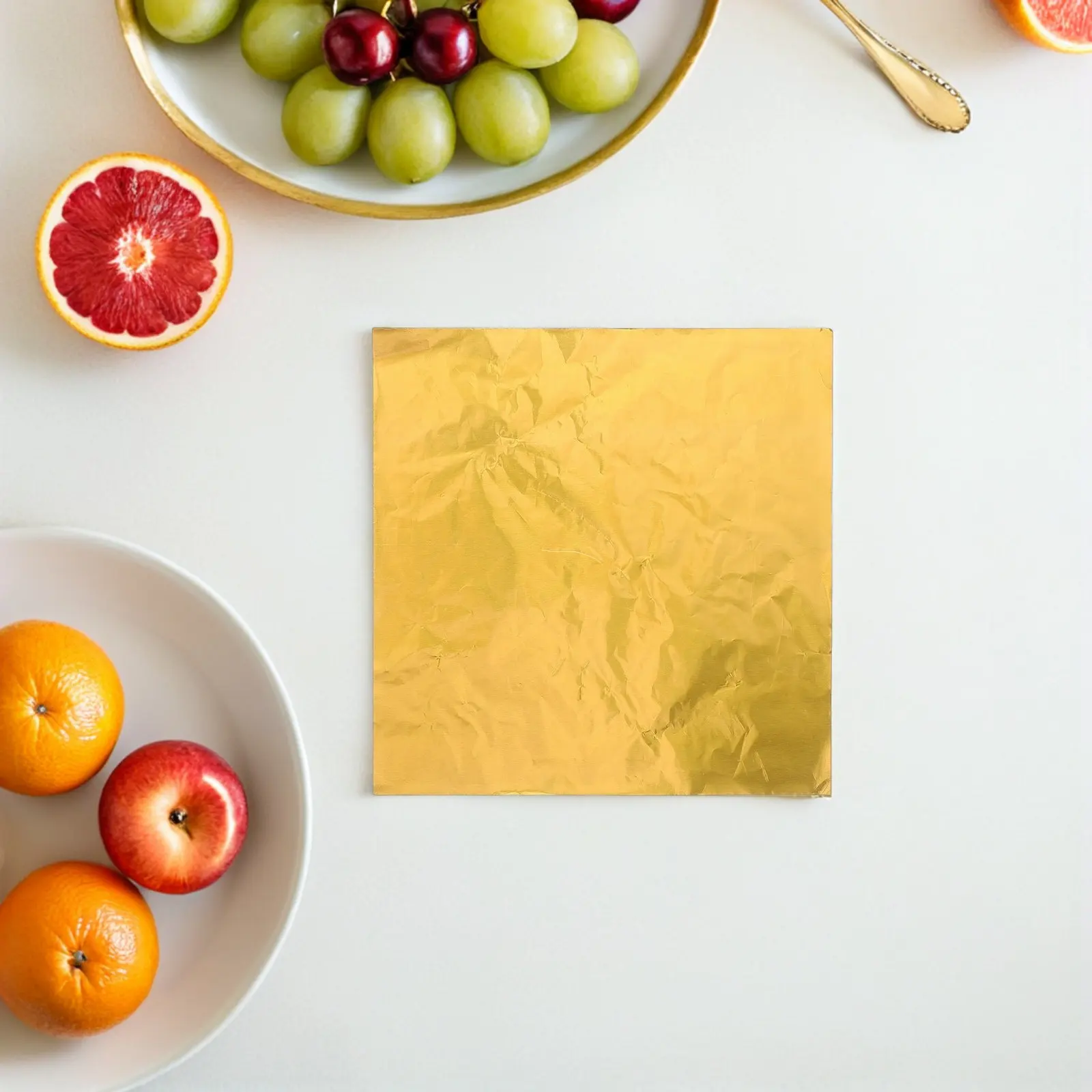 300Pcs Chocolate Foil Wrappers Aluminum Candy Wrapping Sheets 15x15cm Golden Metallic Foil for Truffles Desserts Tea Leaves