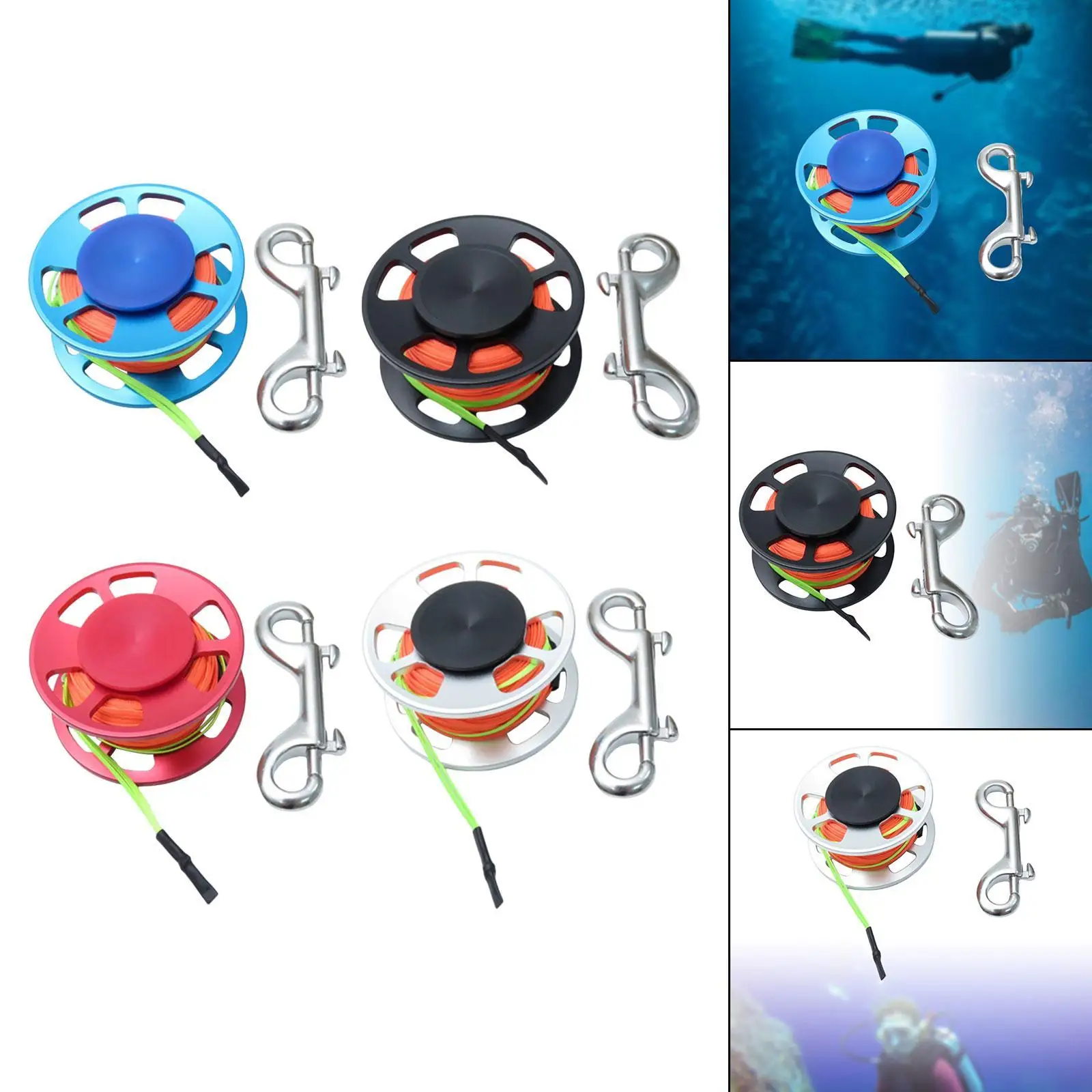 

Scuba Diving Reel with Clip for Underwater Activities Snorkeling Accessories
