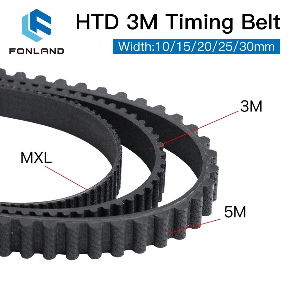 FONLAND HTD3M PU Open Belt 3M 5mm - 40mmTiming Transmission Belt 3M Polyurethane for CO2 Laser Engraving Cutting Machine