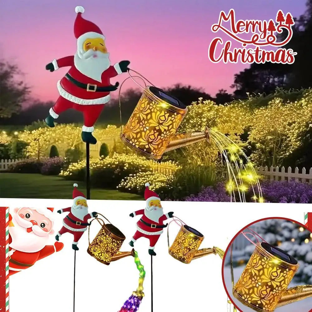 

Рождественские солнечные фонари для чайника, светодиодные уличные украшения для сада, лампа на солнечной энергии, рождественская атмосфера, декоративные светильники, 1 шт.