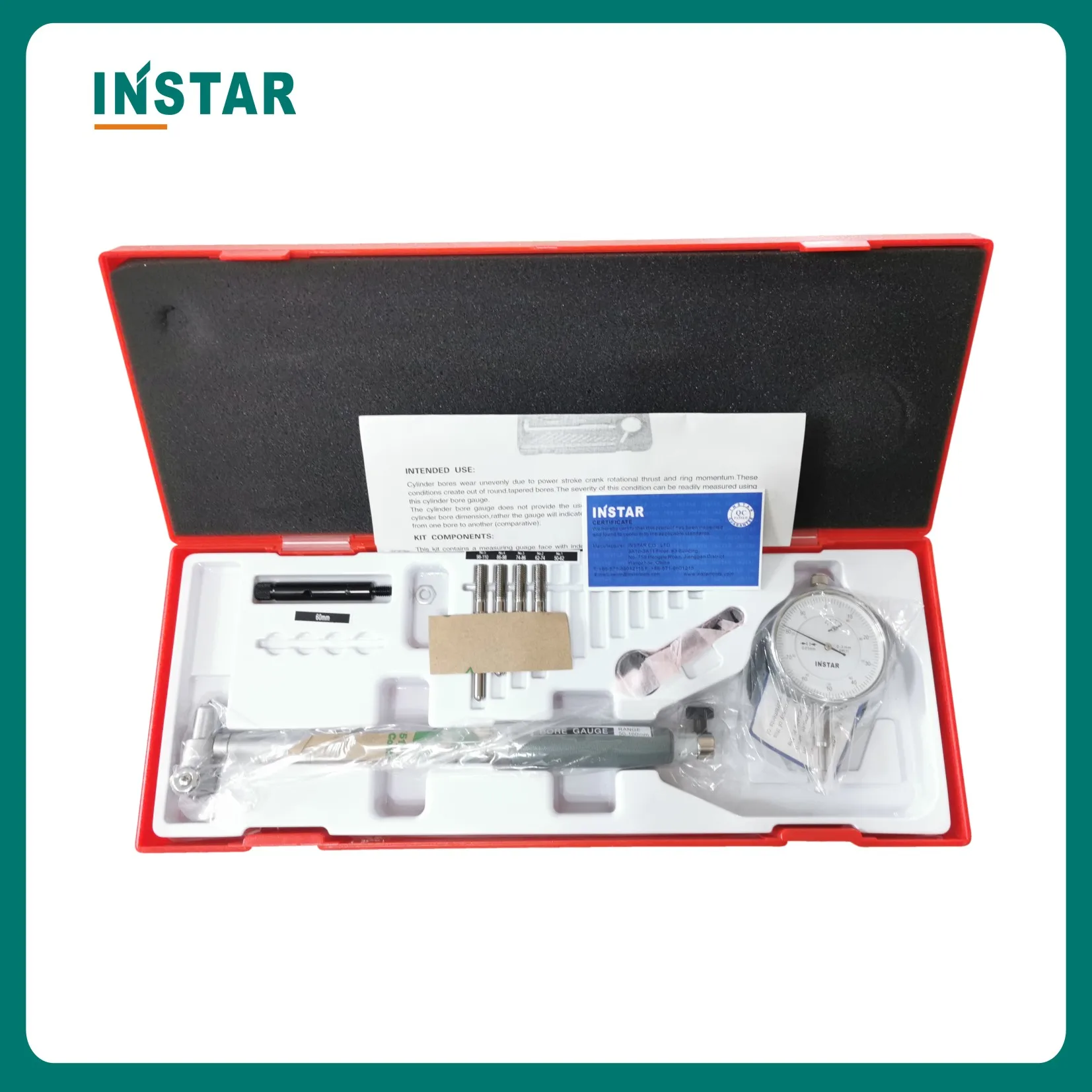 INSTAR Dial Bore Gauge 10-18mm 0.01mm Small Dial Shock Proof Industrial Quality Dial Gauge 18-35mm 50-160mm DIN Standard