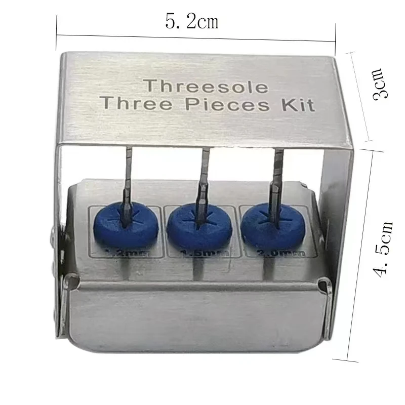 Broca Guia Cirúrgica Dentária, Brocas Piloto Longa Lance, Burs Dentist Instruments, 1,2mm, 1,5mm, 2,0mm Implante, 3 peças por conjunto