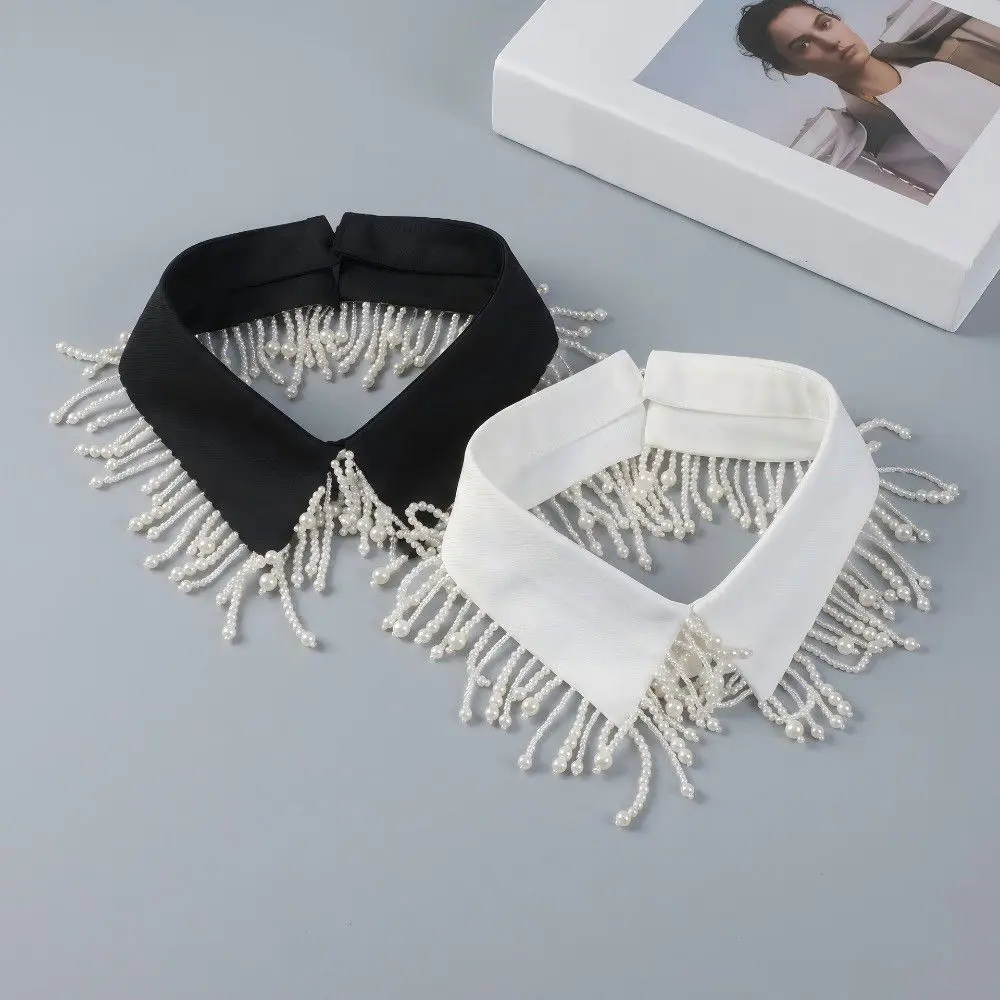 Gift Handmade Pearl Fake Collar Exquisite Elegant Detachable Neckline Temperament French Style Beaded Fake Collar Evening Wear