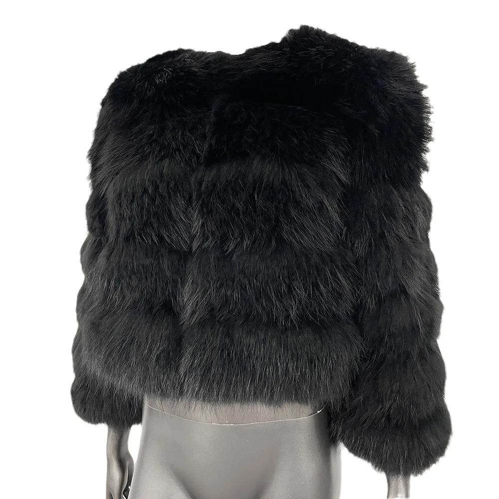 

Foreign trade e-commerce explosion autumn and winter new raccoon fur coat women's fashion short thermal fur coat