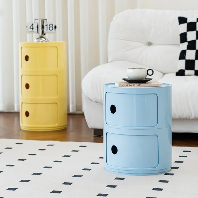 Nordic Net Red Bedside Cabinet Modern Simple White Round Creative Mini Simple Small Side Table Portable Nightstands Furniture