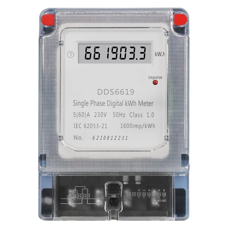 

JHD Wall-Mounted 230V 5(60) A Single-Phase Household Electricity Meter Kwh Power Consumption Meter Measurement