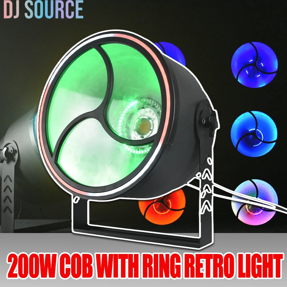 

LED 300W COB Amber Retro Light Backlight With Ring Wall Wash Stage Light DMX512 For DJ Disco Club Wedding Evect Stage Effect