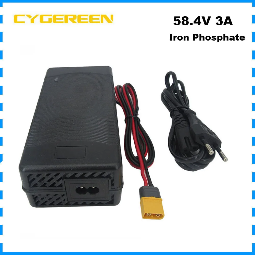 

48V 3A Lifepo4 Battery Fast Charger 58.4V 3A For 16S 20AH 30AH Iron Phosphate LFP Solar System Charger XT60