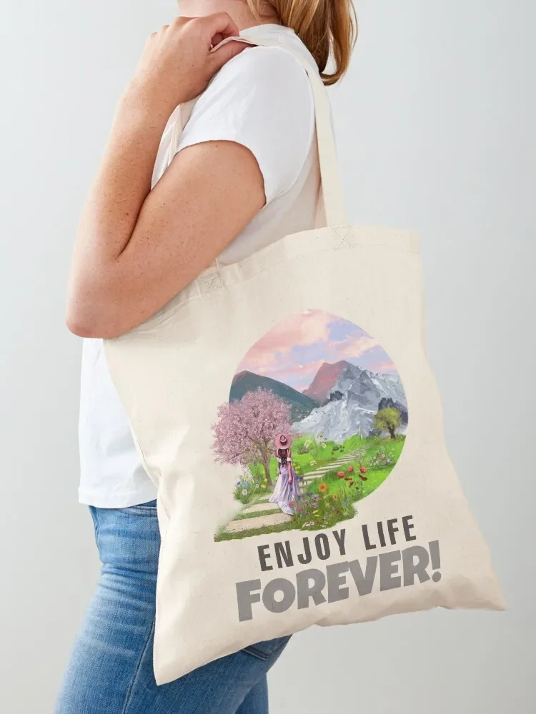 

Сумка-шоппер «Enjoy Life Forever», большая сумка-шоппер, тканевые сумки, женские сумки, бесплатная доставка