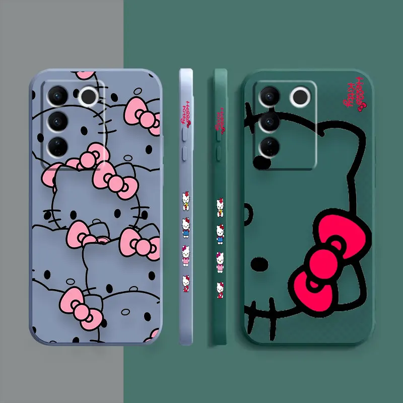 Case For VIVO S1 S5 S6 S7 S9 S9E S10 S12 S15 S16 S16E V19 V20 V21 V23 V25 V27 PRO 5G Case Funda Shell Anime H-Hello K-Kitty Cat