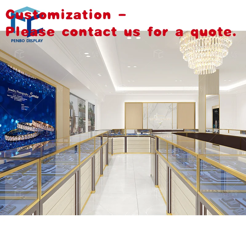 custom.Commercial Customized Cabinet Glass Display Showcase Jewelry Shop 3D Rendering Watches Jewellery Store Layout Design Idea