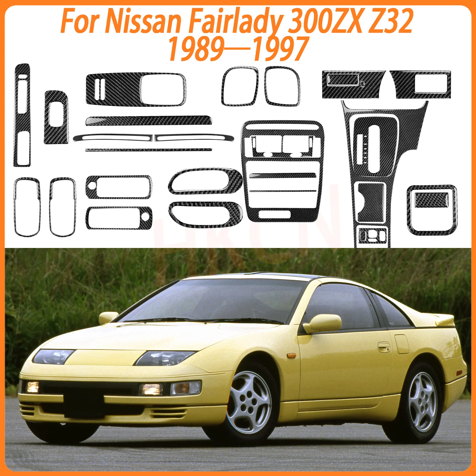 Carbon Fiber Sticker For Nissan Fairlady 300zx Z32 1989-1997 Reading Light Panel Sides Air Outlet Cover Car Accessories Trim