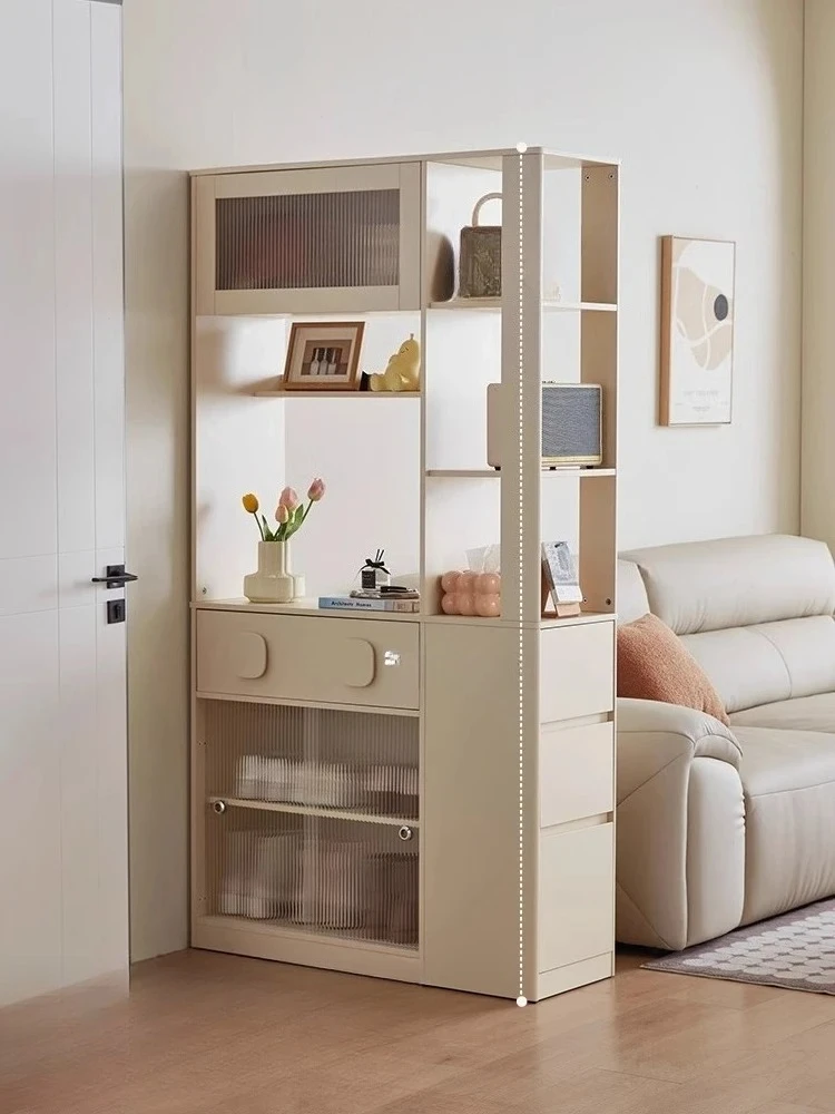 

Door-to-door entrance cabinet integrated low-height sofa side partition storage, dining side living room