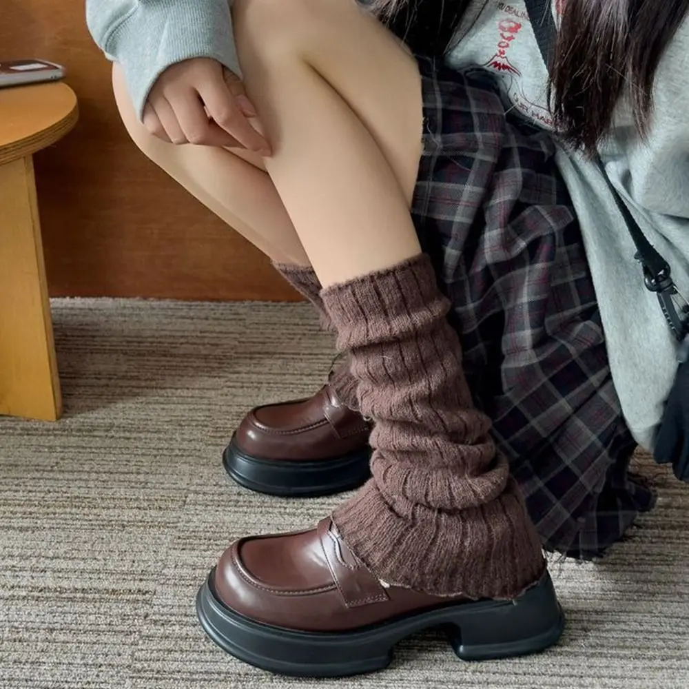 Новые вязаные гетры, милые, теплые чехлы для ног, вязаные носки Лолиты, осень-зима