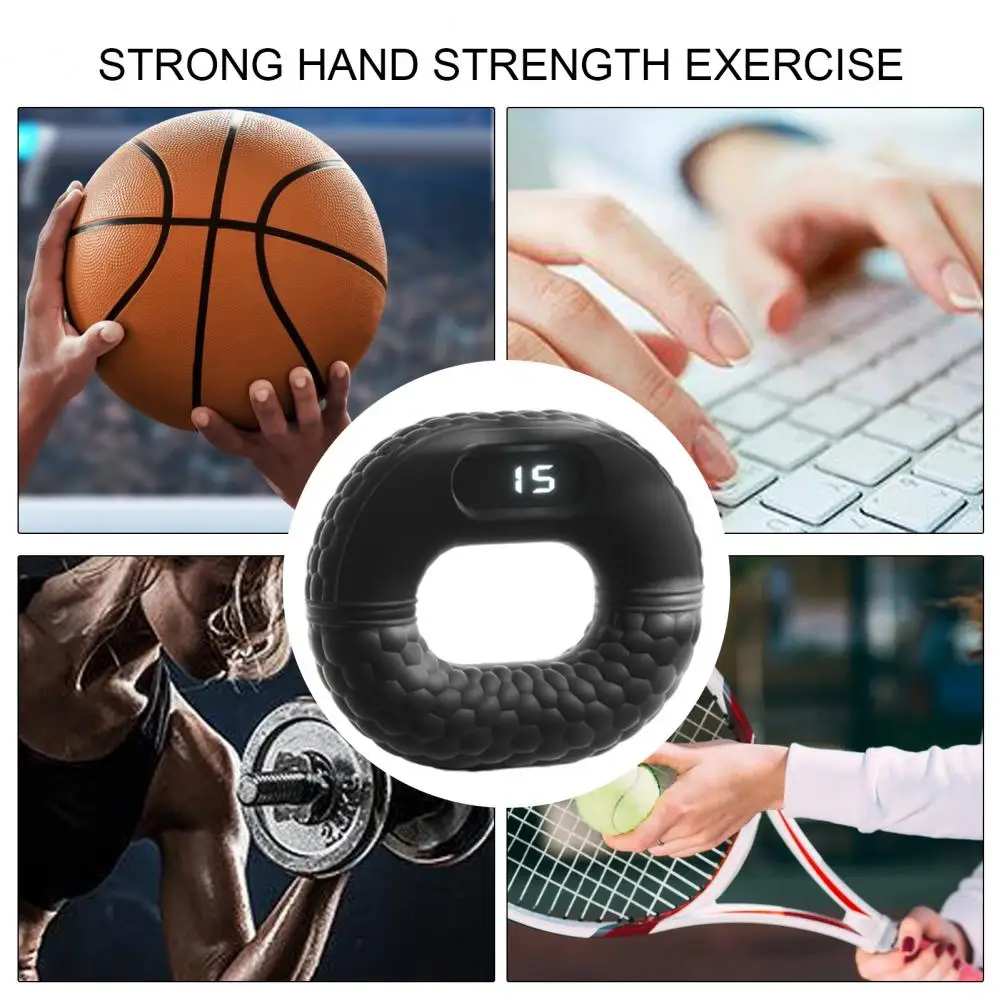 Silicone Grip Ring for Hand Exercises Led Hand Grip Strength Trainer for Rehab Therapy Arthritis Relief Musicians Five Finger