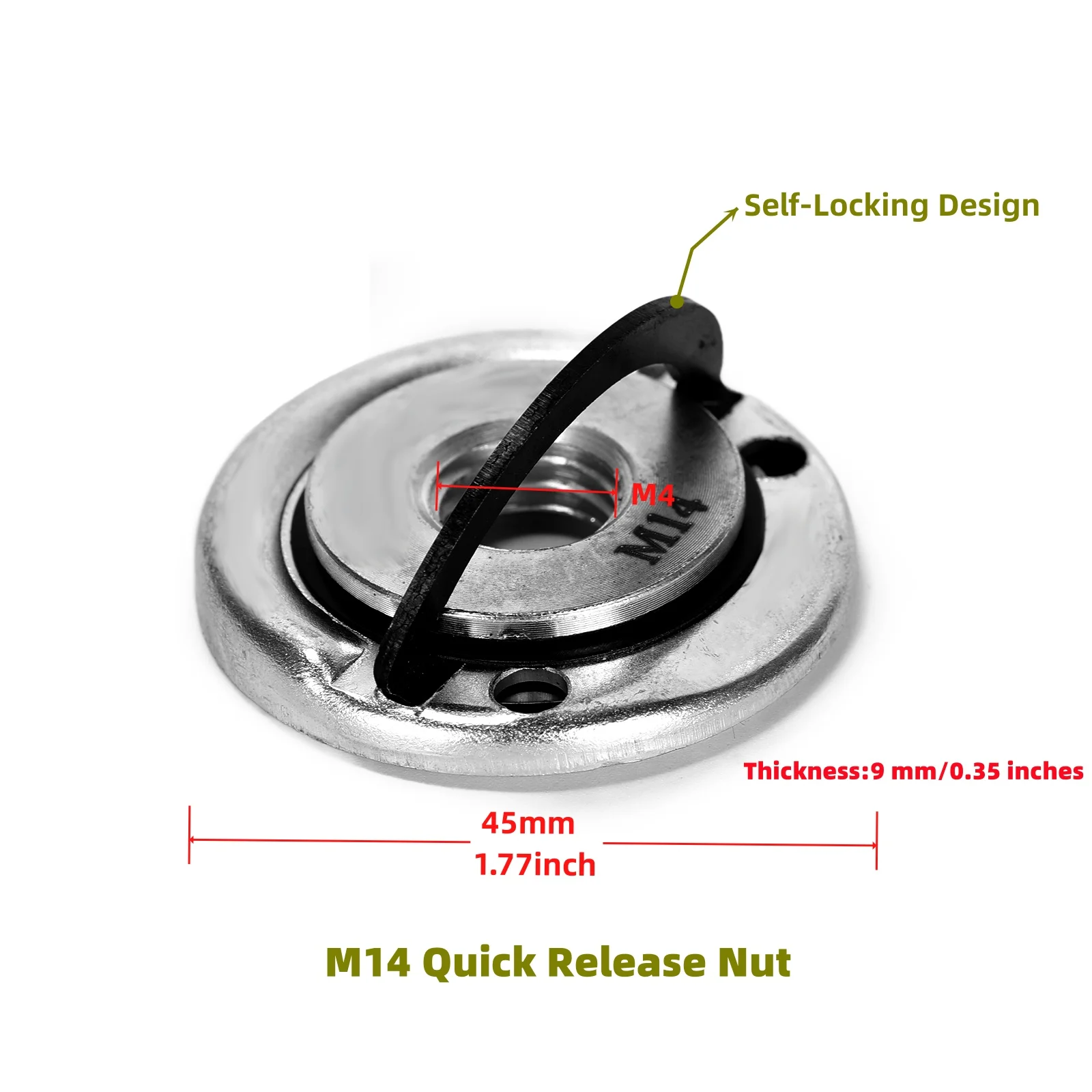 4 stuks haakse slijper ACC (M14Quick Release moer + 5/8 haakse slijper flensmoer + moersleutel) compatibel met Makita/Black & Decker/Ryobi