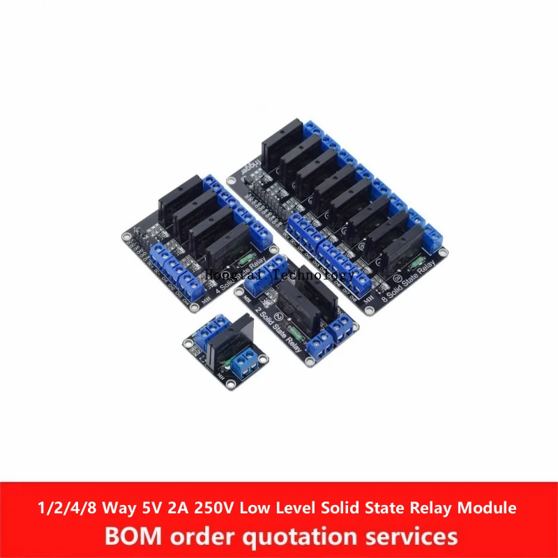 1-channel 2-channel 4-channel 8-channel 5V 250V 2A low level solid state relay module with fuse Solid State Relay