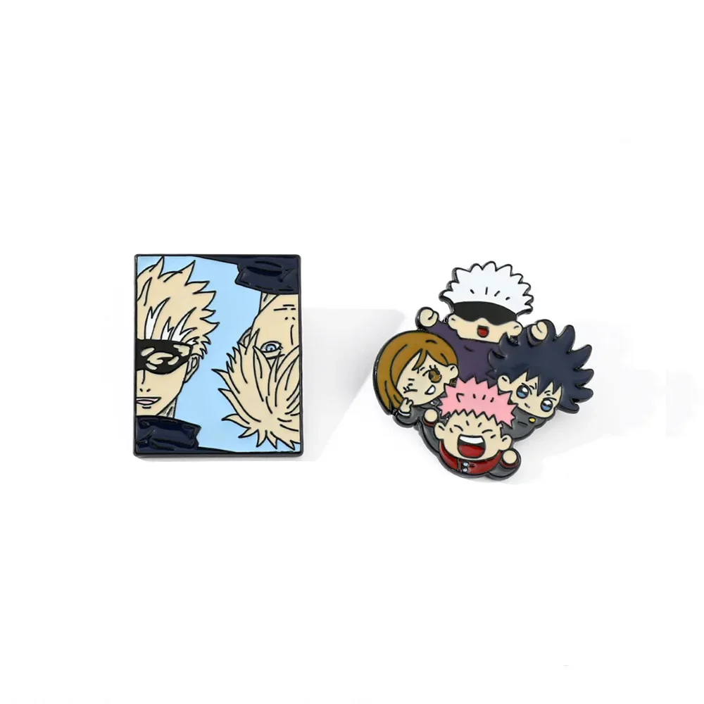 Jujutsu Kaisen Anime Cute Gojo Satoru Enamel Pin Badge Brooch DIY Friends Collar Lapel Pin Gift Jewelry Brooch Accessories