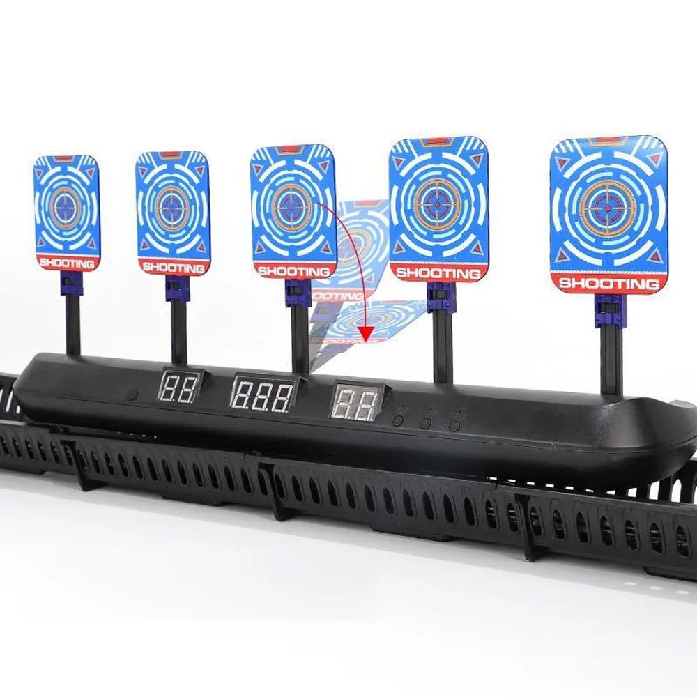 Electronic 5 Target Scoring Moving Target Toy Gun Shooting Practice For Gel Ball & Soft Bullet 3 Modes English Sound QJ121