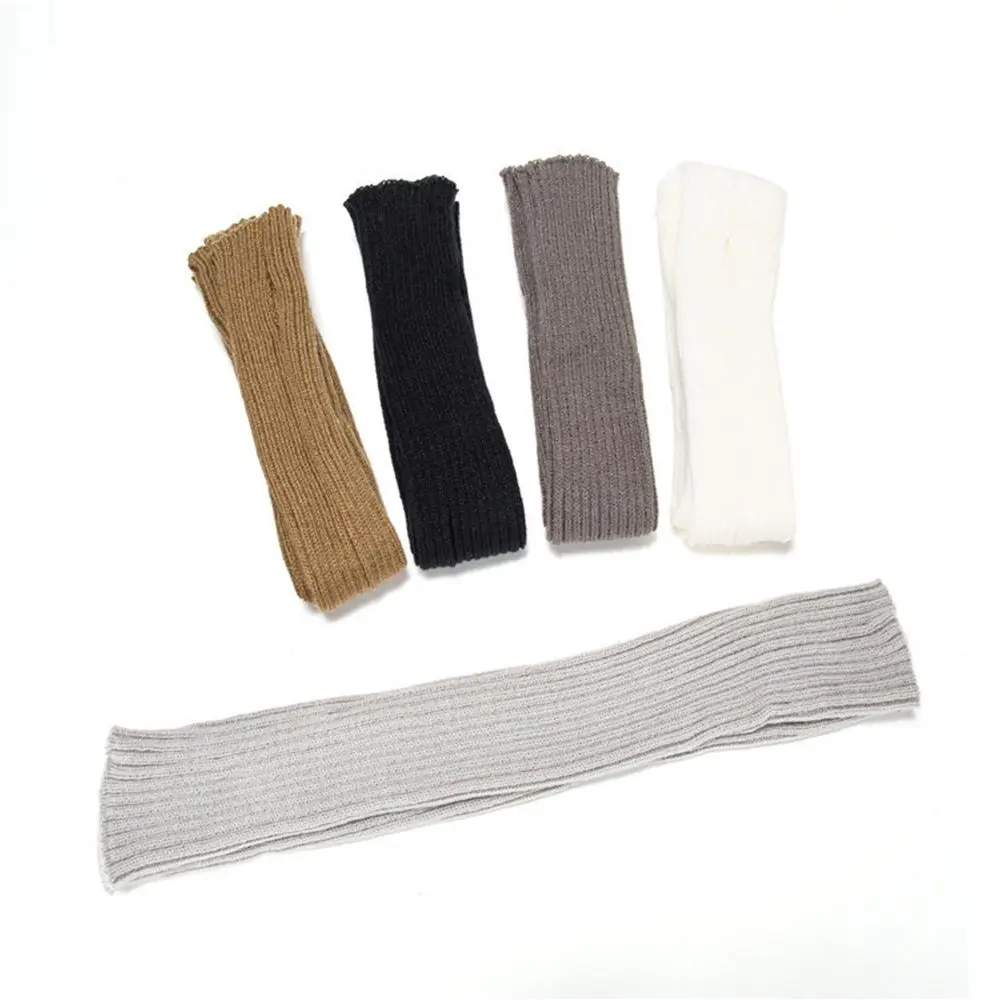 

Soft Fingerless Gloves Girls Solid Color Half Finger Knitted Arm Warmers Elastic Gloves Wool Sleeve Cuff Female Arm Warmers